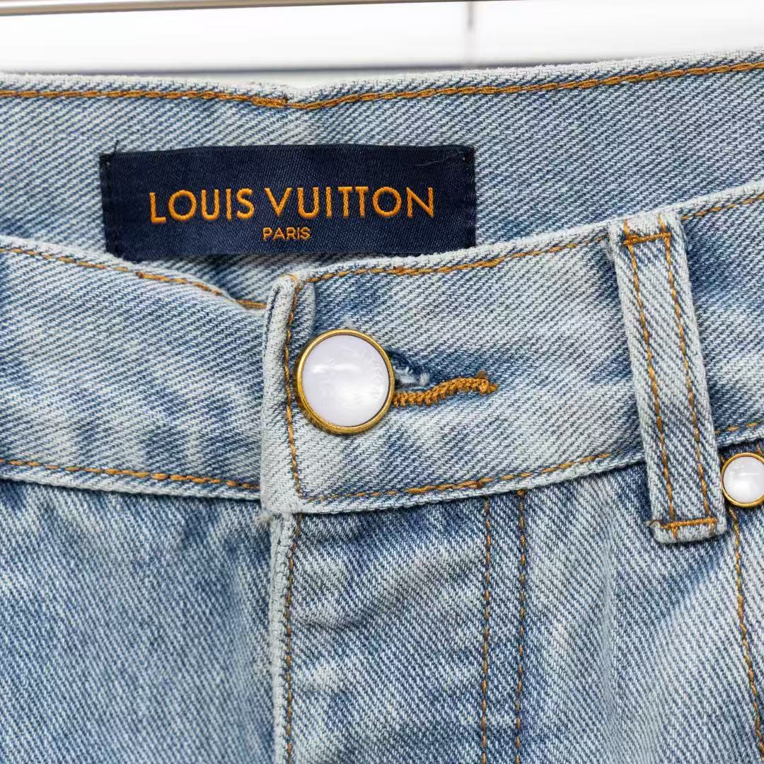Louis Vuitton Logo-Embroidered Jeans