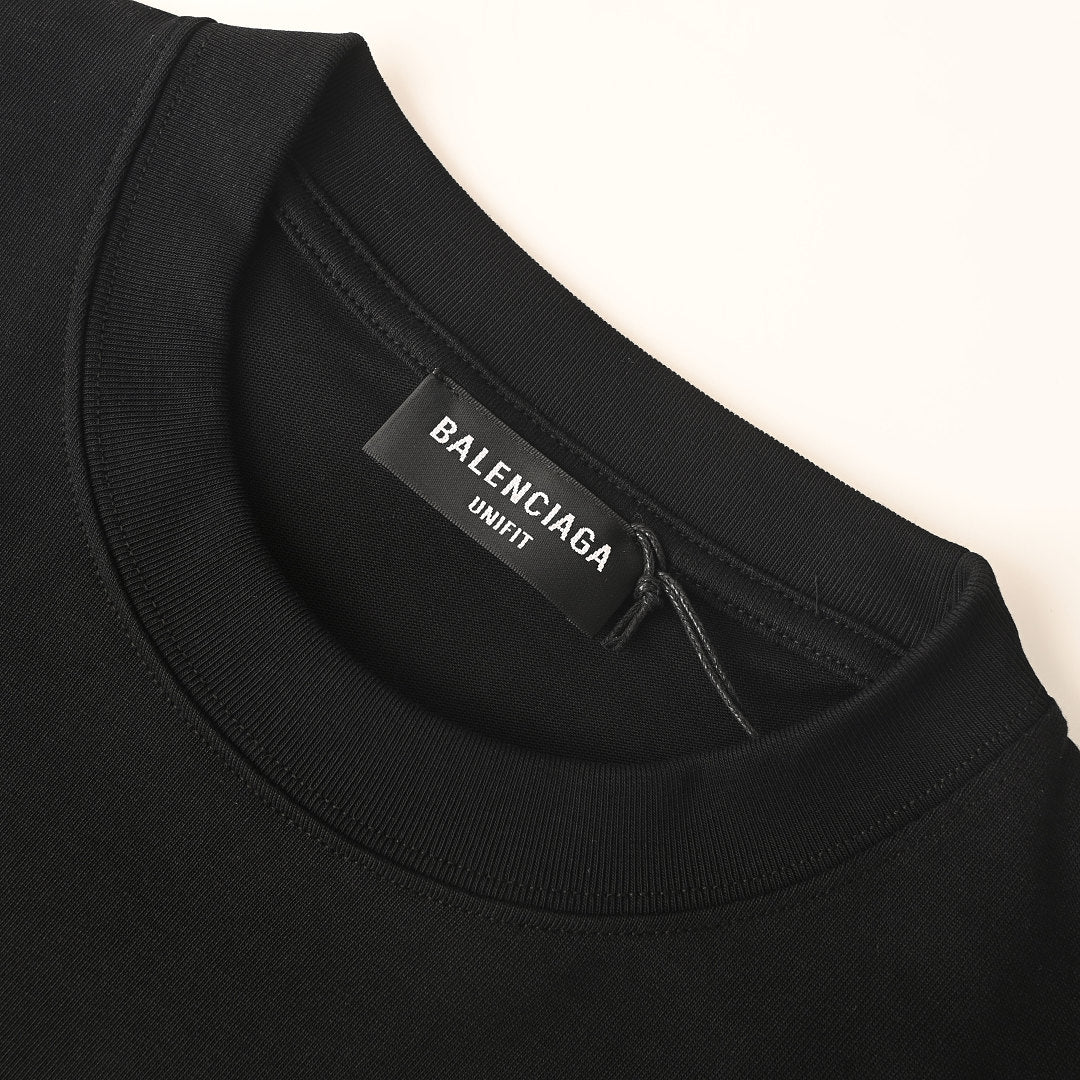 Balenciaga Double Logo Scribble Oversized T-Shirt – black