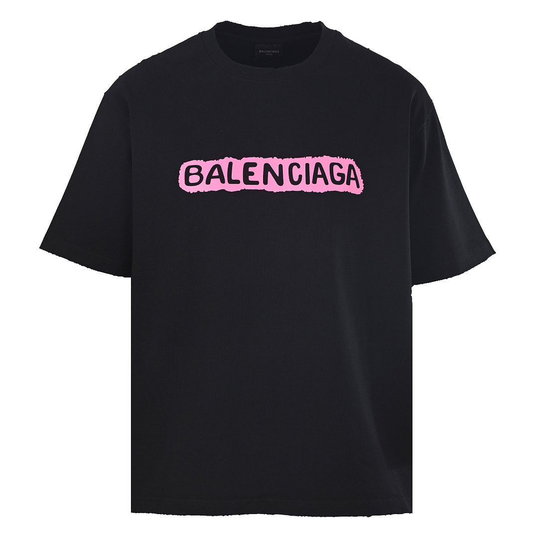 Balenciaga Graffiti Logo Oversized T-Shirt – Off-black