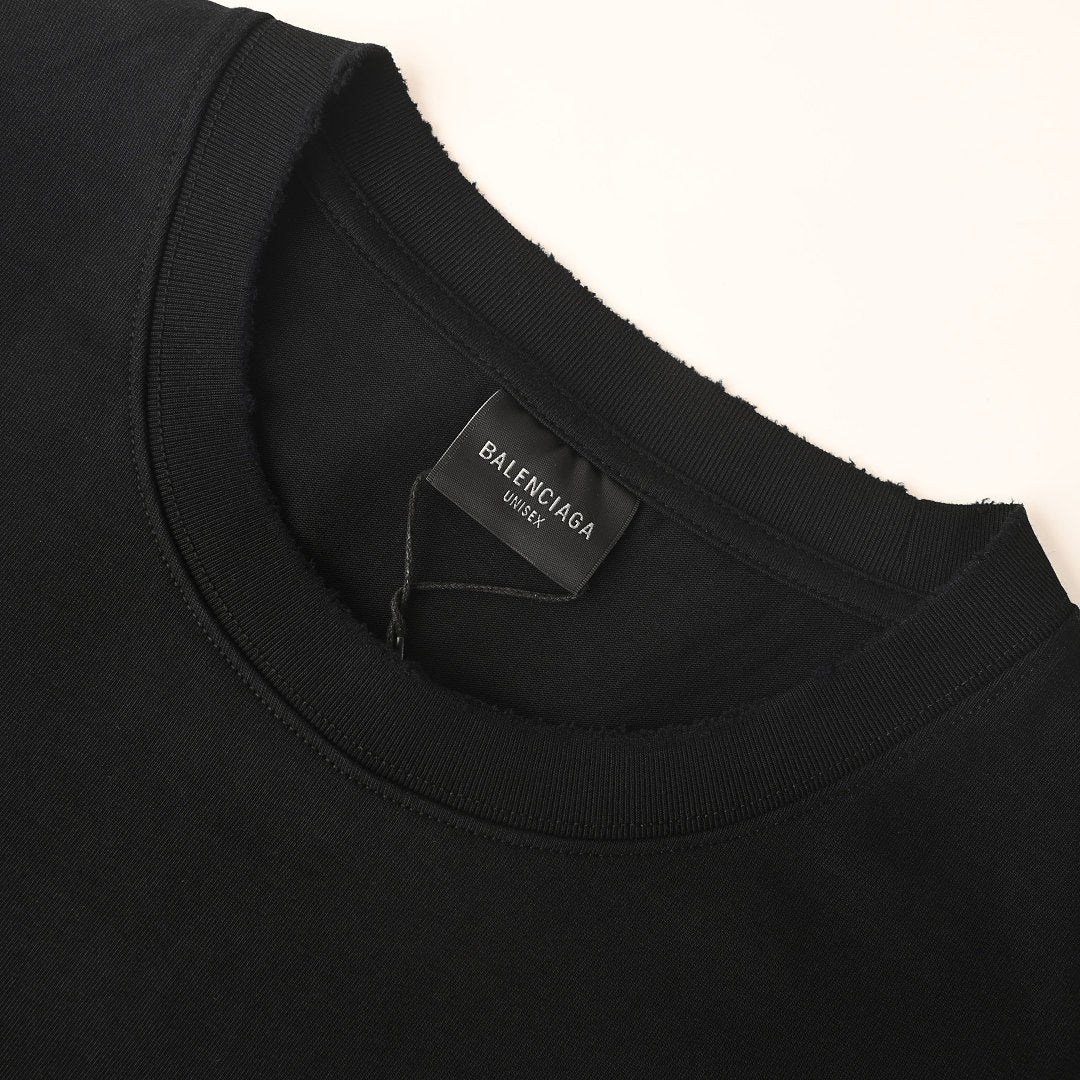 Balenciaga Graffiti Logo Oversized T-Shirt – Off-black
