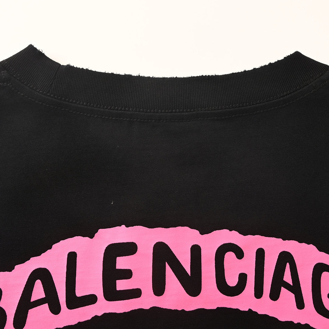 Balenciaga Graffiti Logo Oversized T-Shirt – Off-black