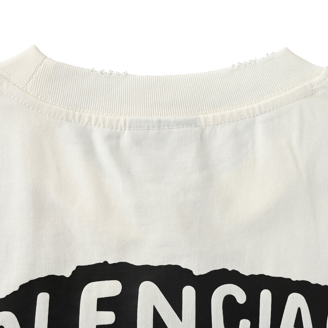 Balenciaga Graffiti Logo Oversized T-Shirt – Off-White