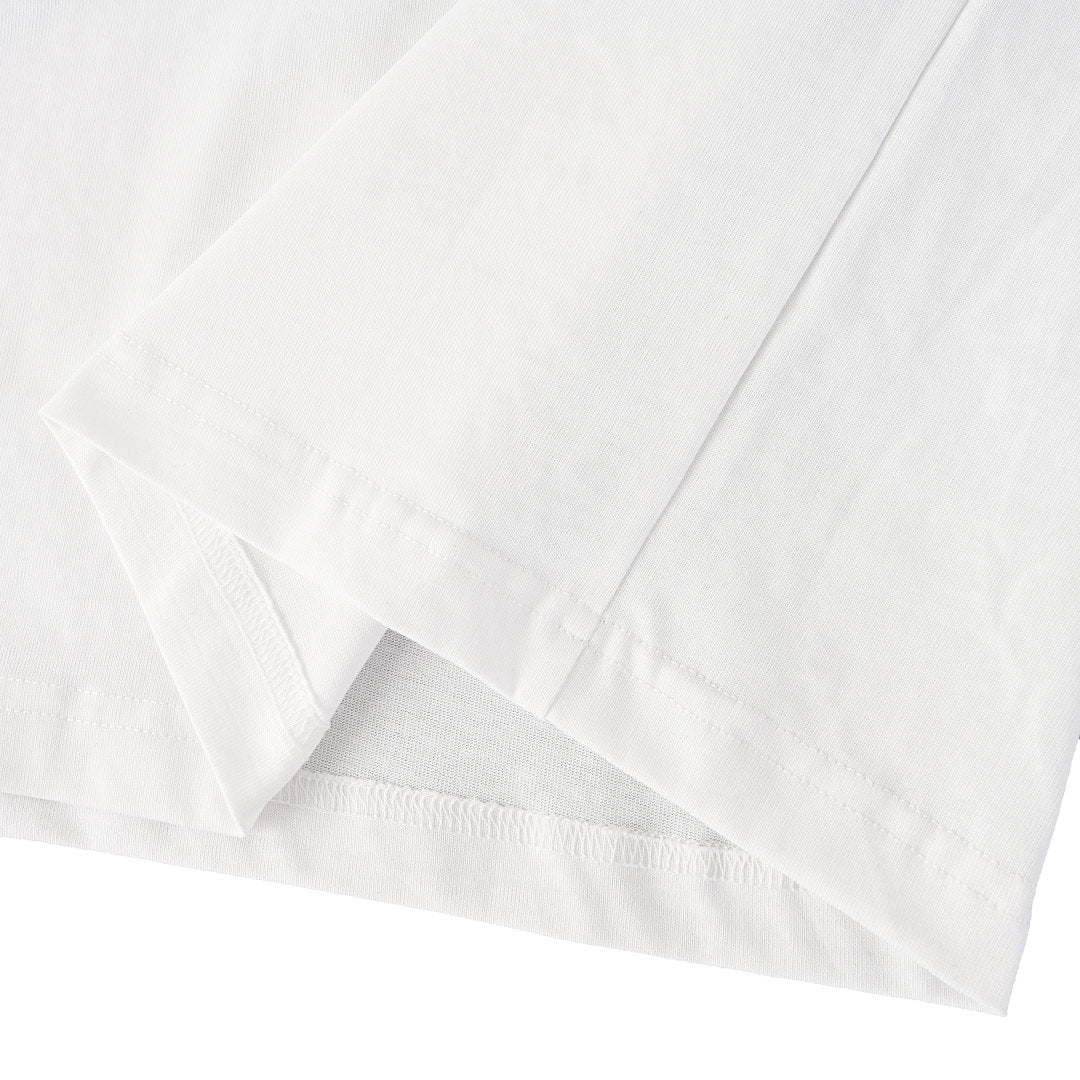 Burberry T-Shirt with Tape-Style Horizontal Stripe Overlay & Letter Print