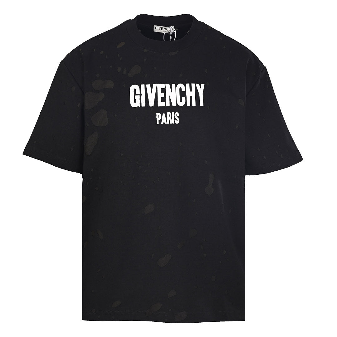 Givenchy Paris Destroyed Distressed Oversized T-Shirt – black
