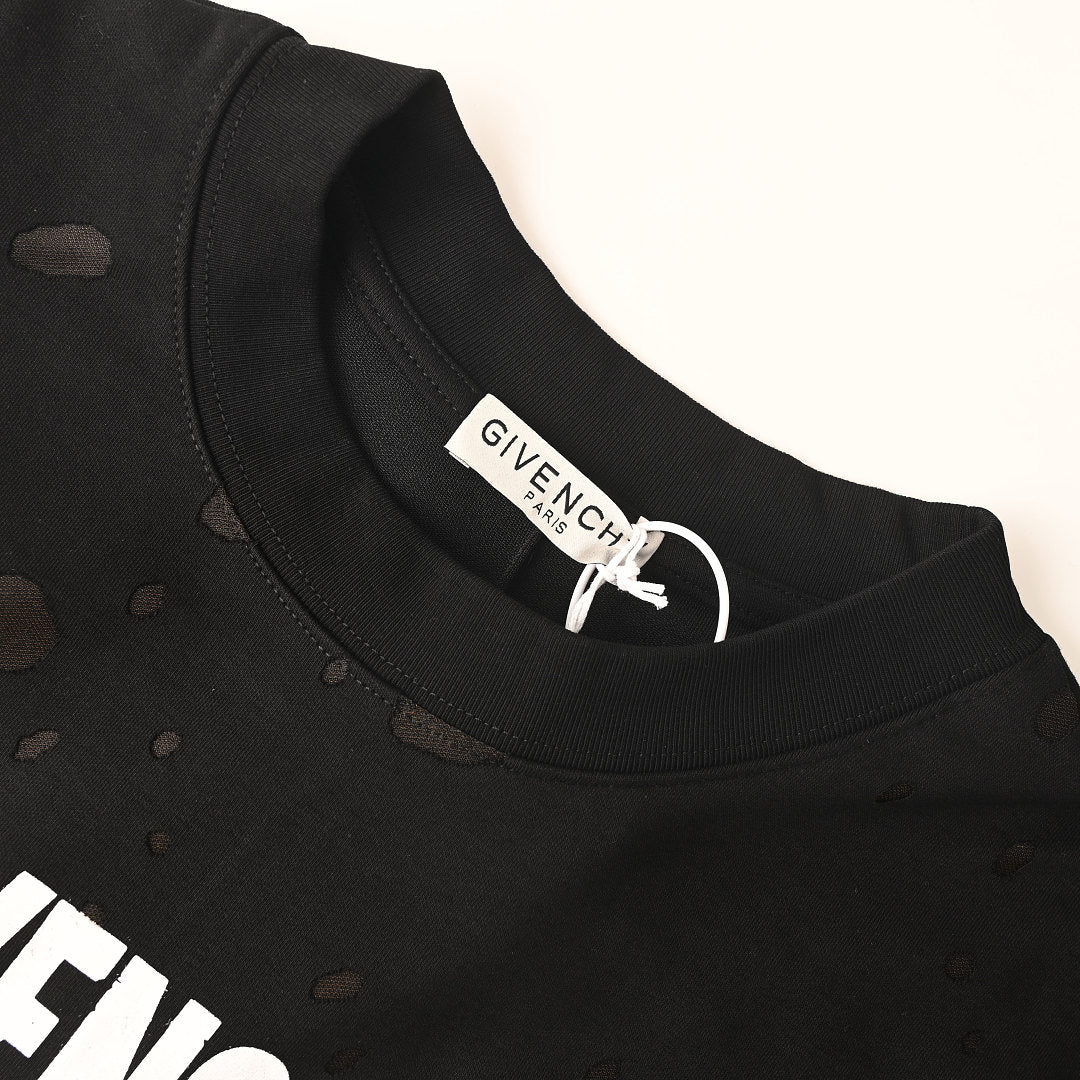 Givenchy Paris Destroyed Distressed Oversized T-Shirt – black