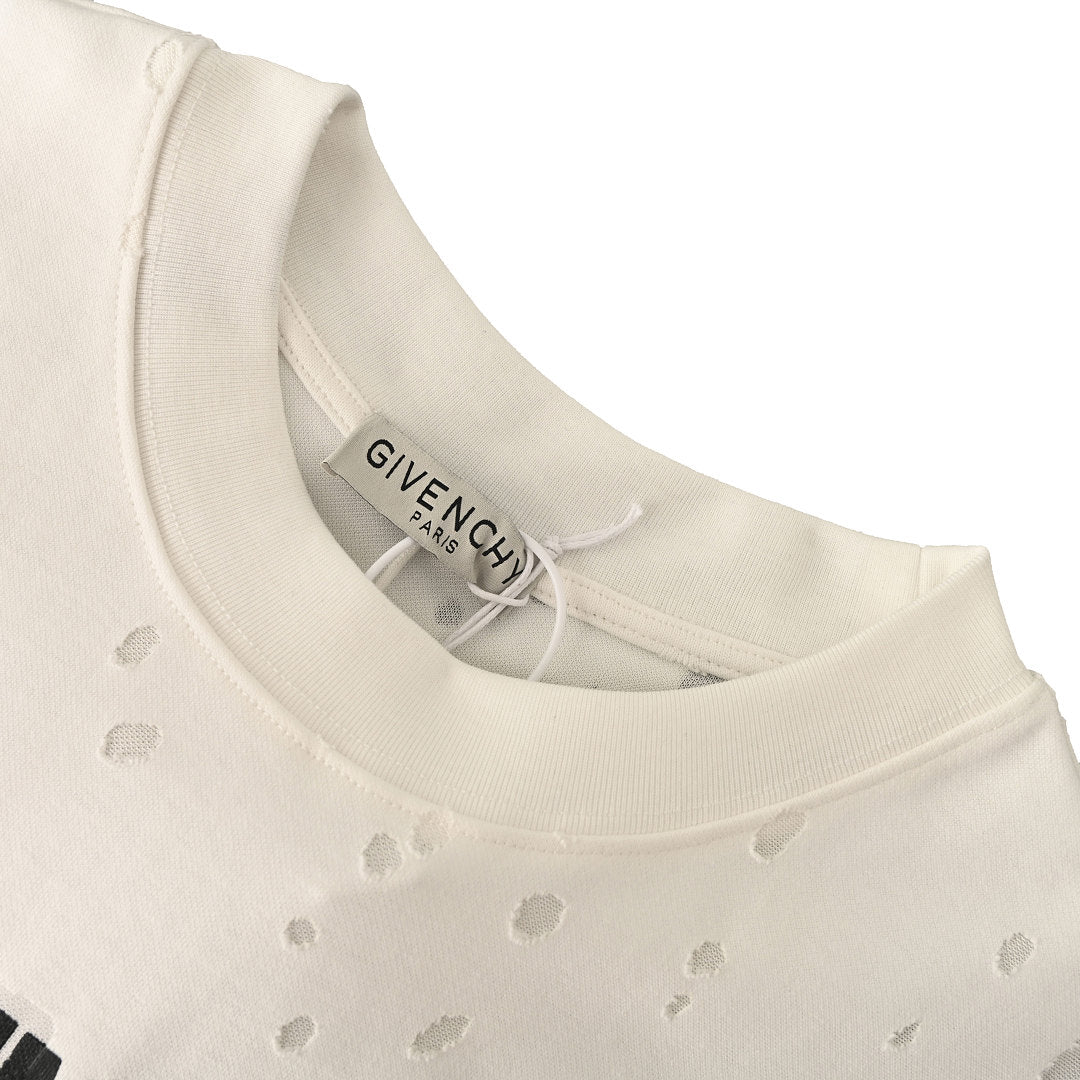 Givenchy Paris Destroyed Distressed Oversized T-Shirt – Light Grey