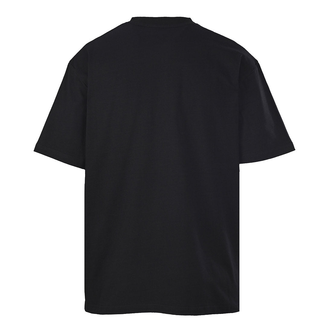 Fendi Roma Perforated Leather Zip Pocket T-Shirt — Black