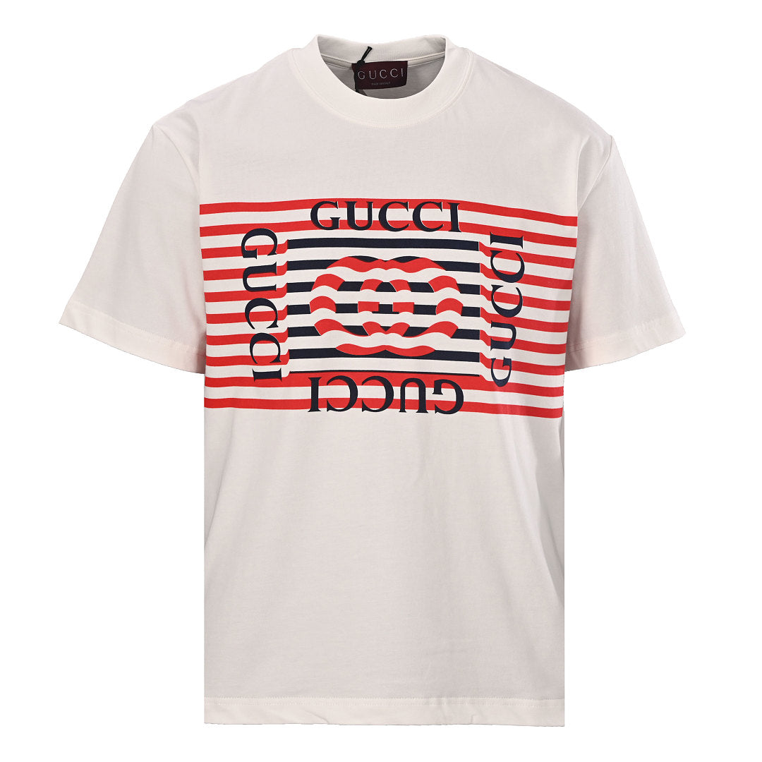 Gucci Nautical Wave-Print Short-Sleeve Shirt