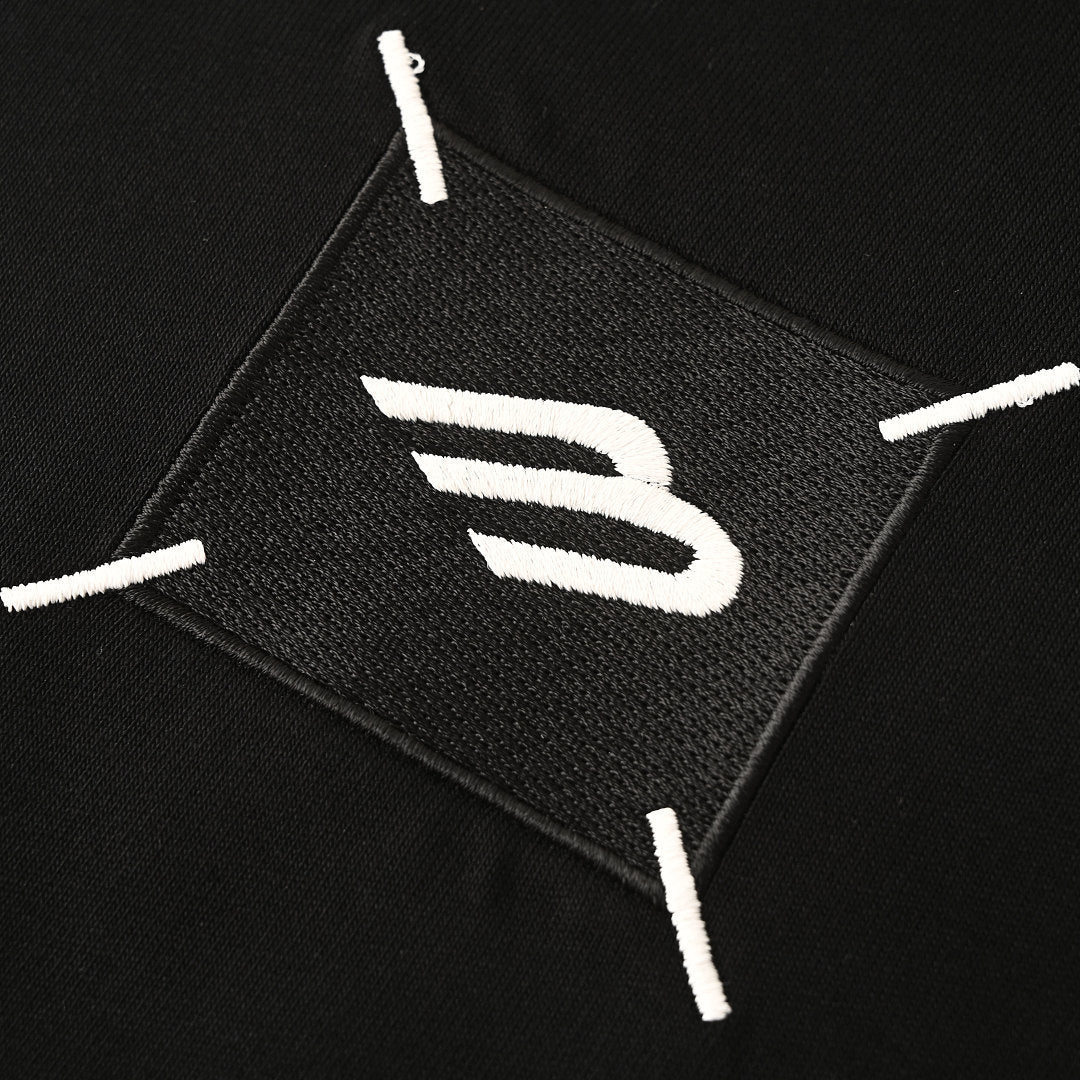 Balenciaga Embroidered Patch T-Shirt with 3M Reflective Stitching – Black