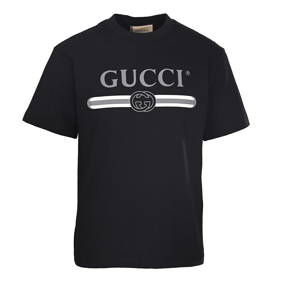 Gucci Belt-Print Short-Sleeve Top