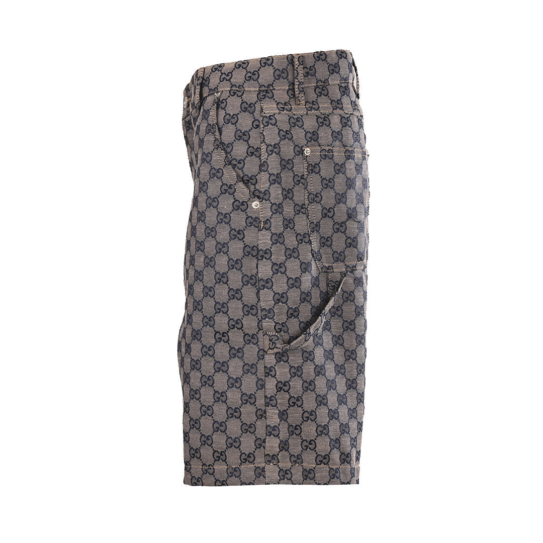 Gucci GG Monogram Denim Shorts – Grey