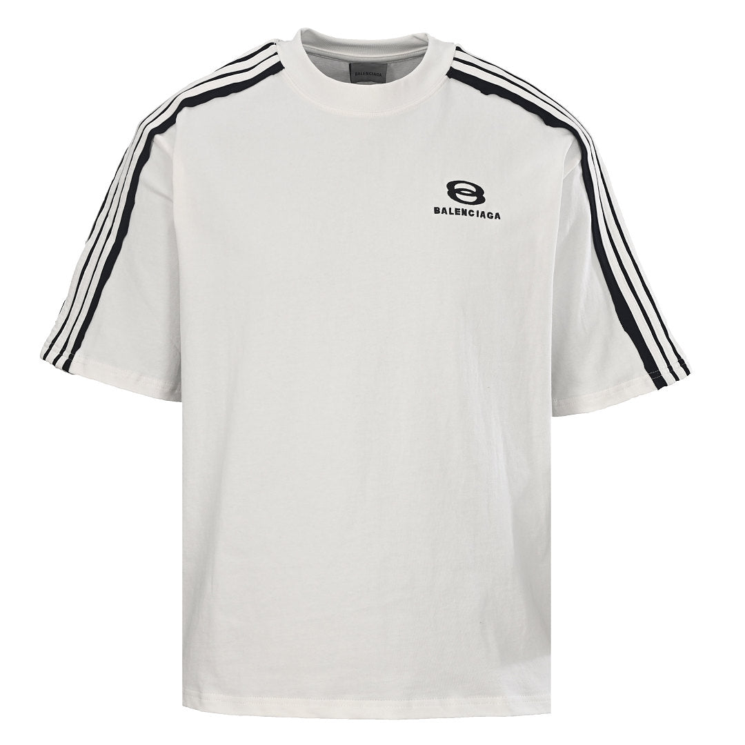 Balenciaga x Adidas Three-Stripe Oversized T-Shirt – White
