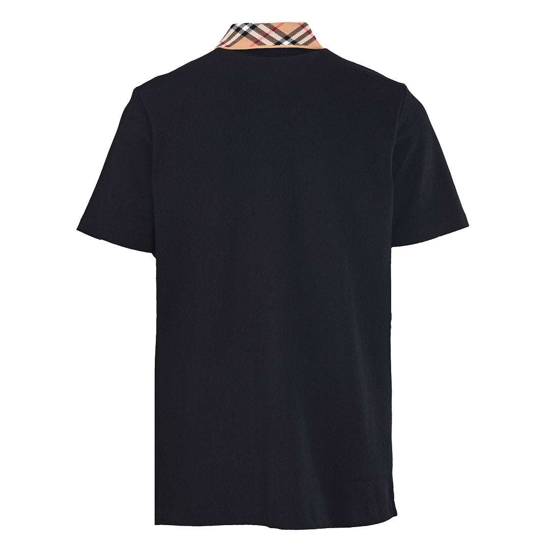 Burberry Short-Sleeve Polo Shirt with Check Collar Detail