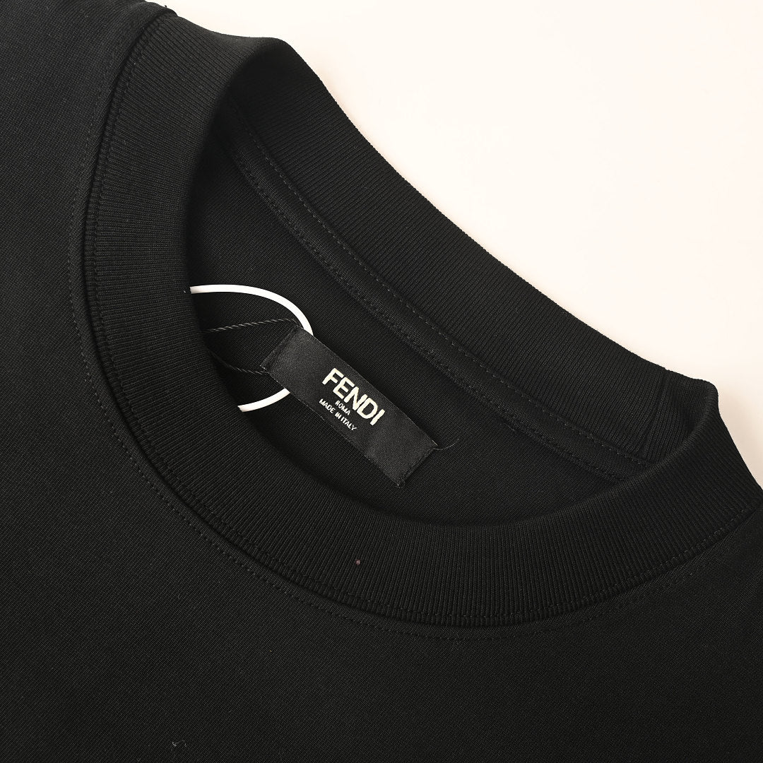 Fendi Roma Gelato Embroidered T-Shirt — Black
