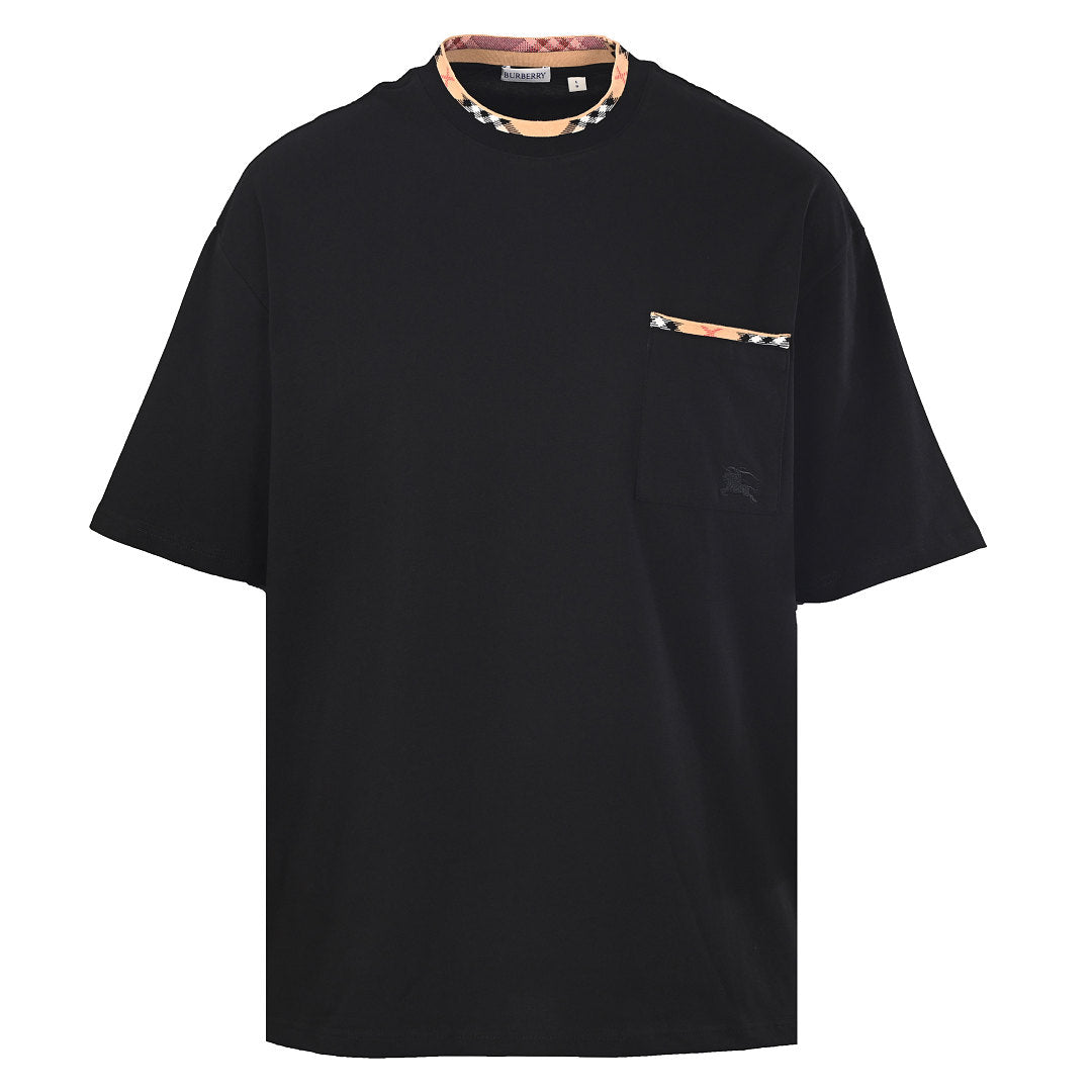 Burberry Check-Trim Neckline & Chest Pocket T-Shirt