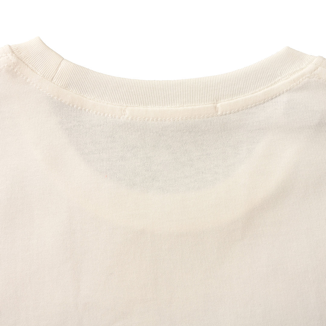 PRADA T-shirt with small figure graphic at the neckline