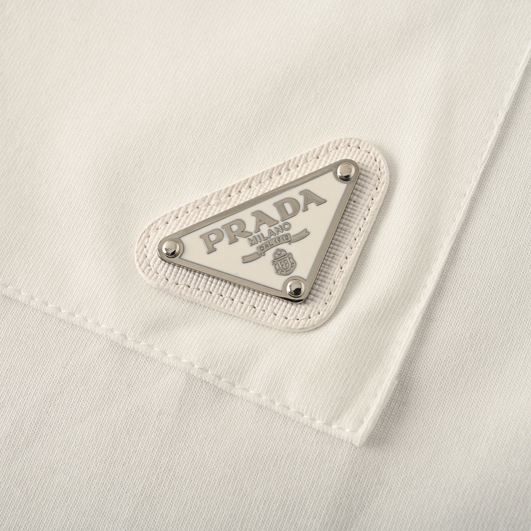 Prada Printed Pocket T-Shirt with Triangle Logo