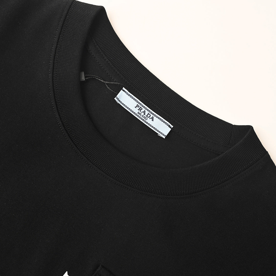 Prada Printed Pocket T-Shirt with Triangle Logo