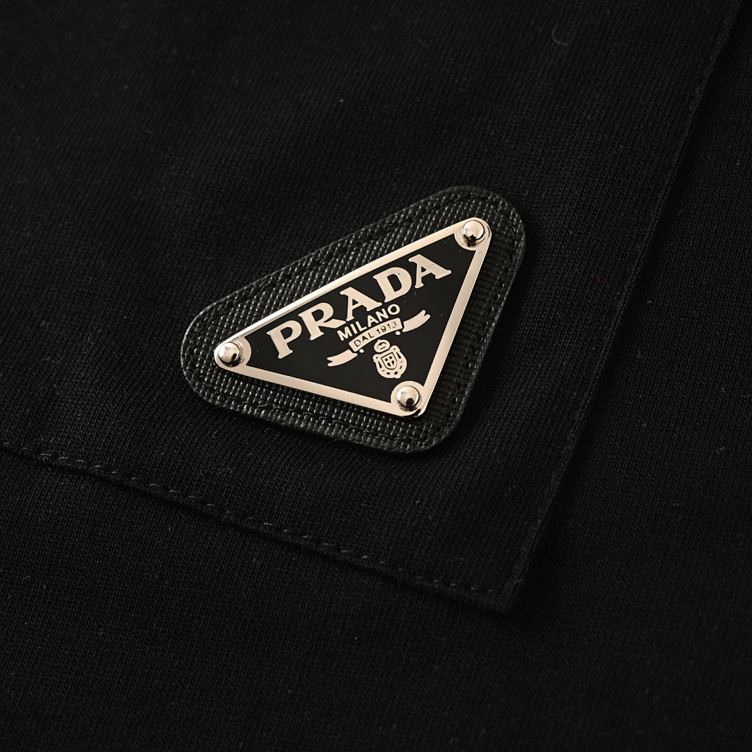 Prada Printed Pocket T-Shirt with Triangle Logo