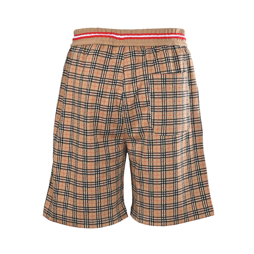 Burberry Horse-Embroidered Plaid Shorts