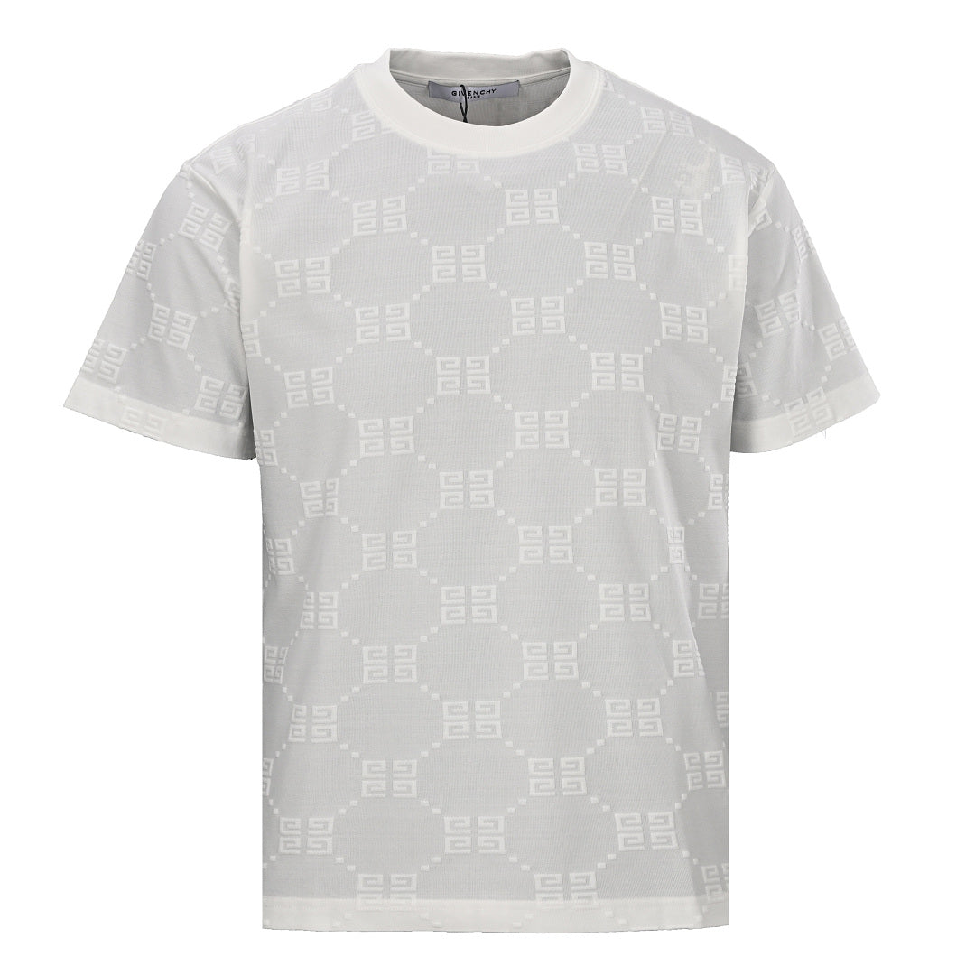 Givenchy All-Over 4G Monogram Tonal Oversized T-Shirt – Light Grey
