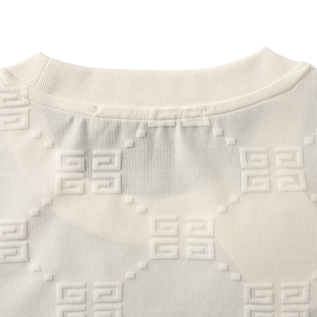Givenchy All-Over 4G Monogram Tonal Oversized T-Shirt – Light Grey