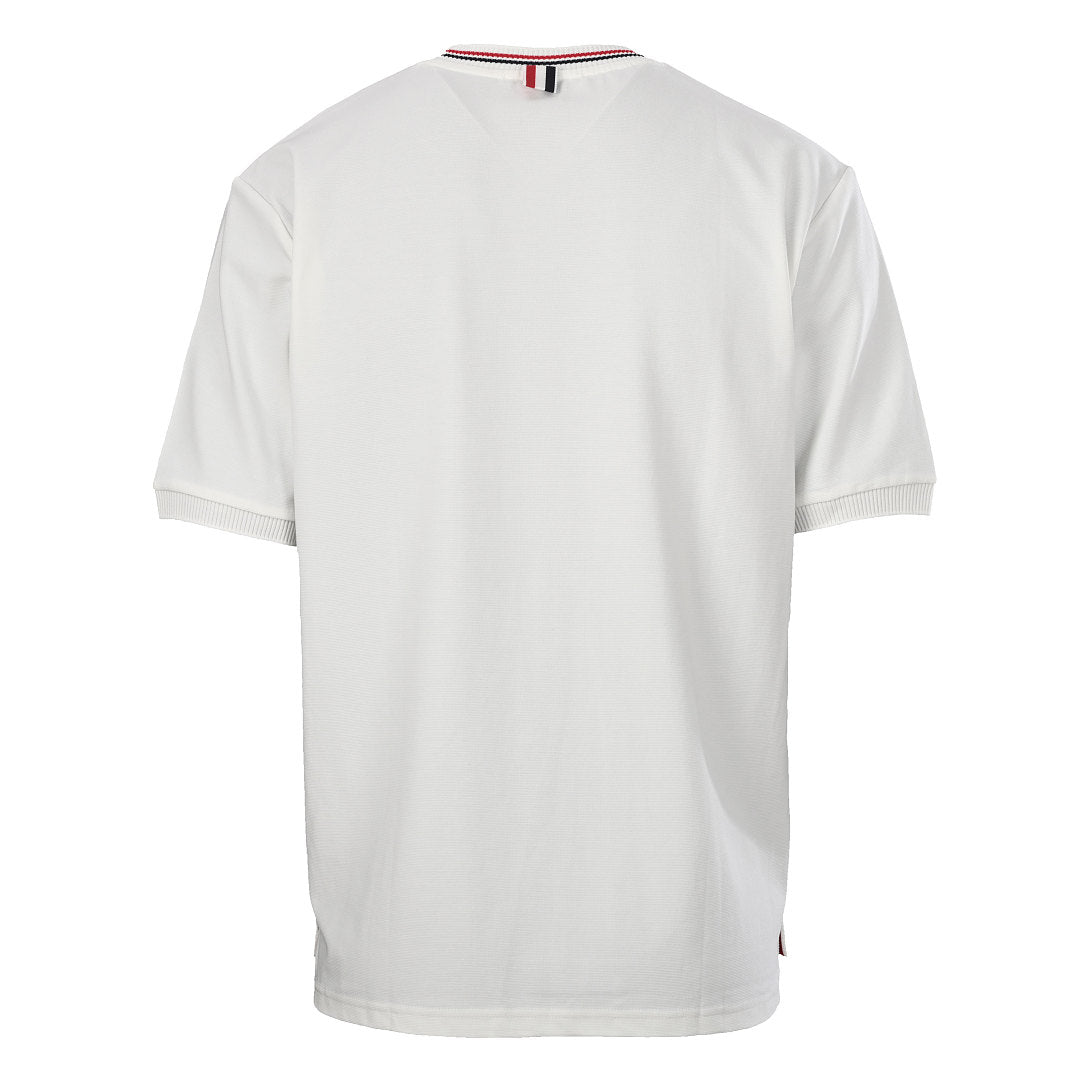 Thom Browne RWB Tipped Crew Neck Relaxed T-Shirt – White