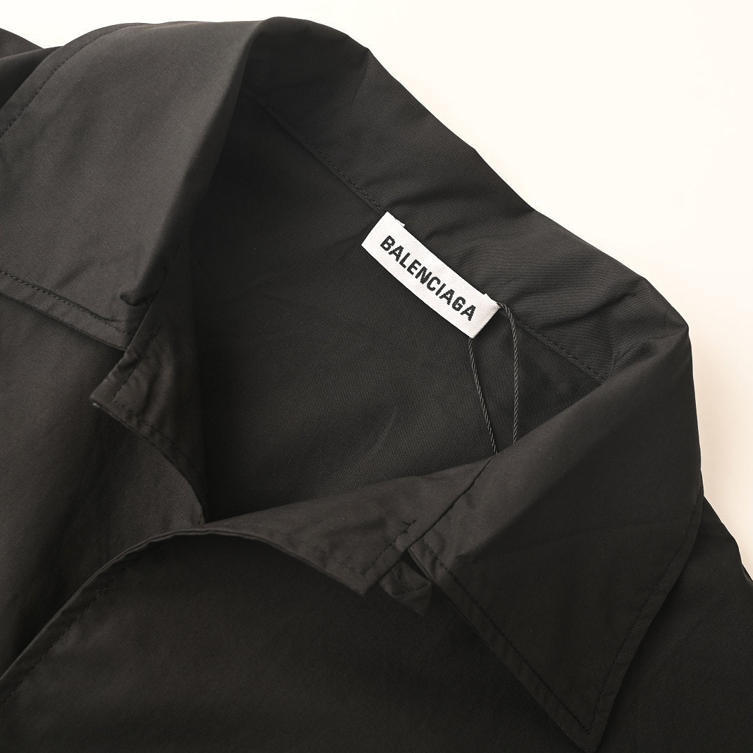 Balenciaga Script Logo Short-Sleeve Shirt – Black