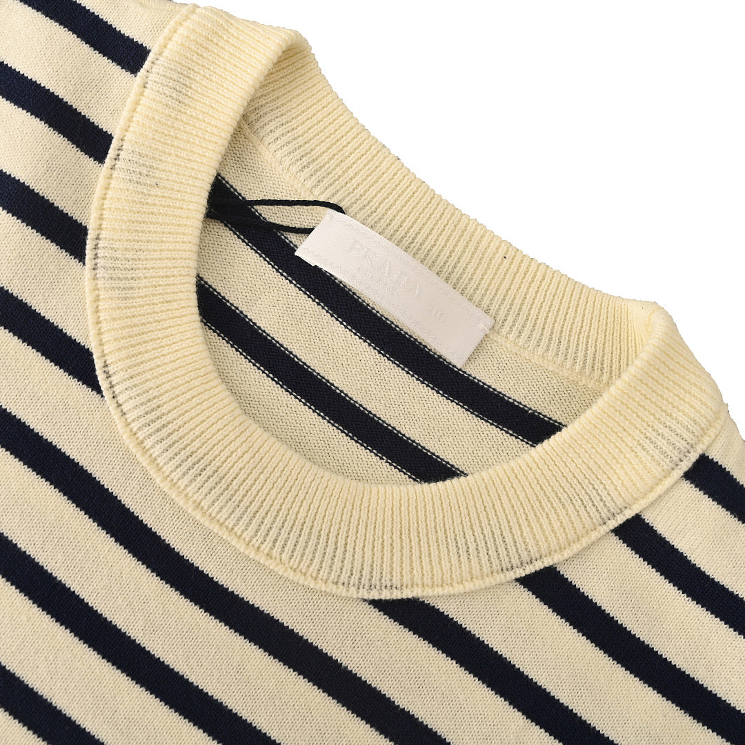 PRADA Inverted Triangle Logo Embroidered T-Shirt