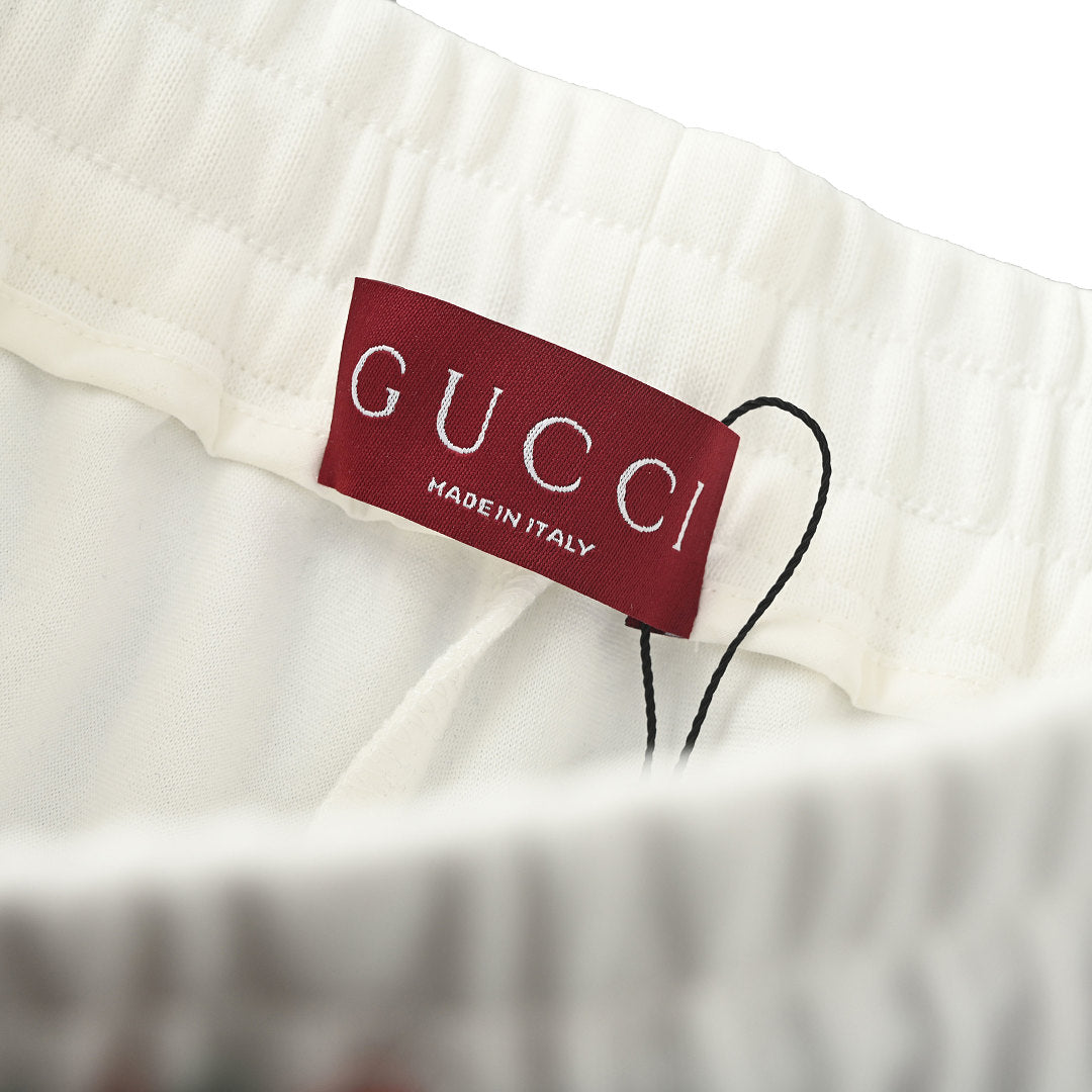 Gucci Crest Emblem Cotton Fleece Shorts – Off-White