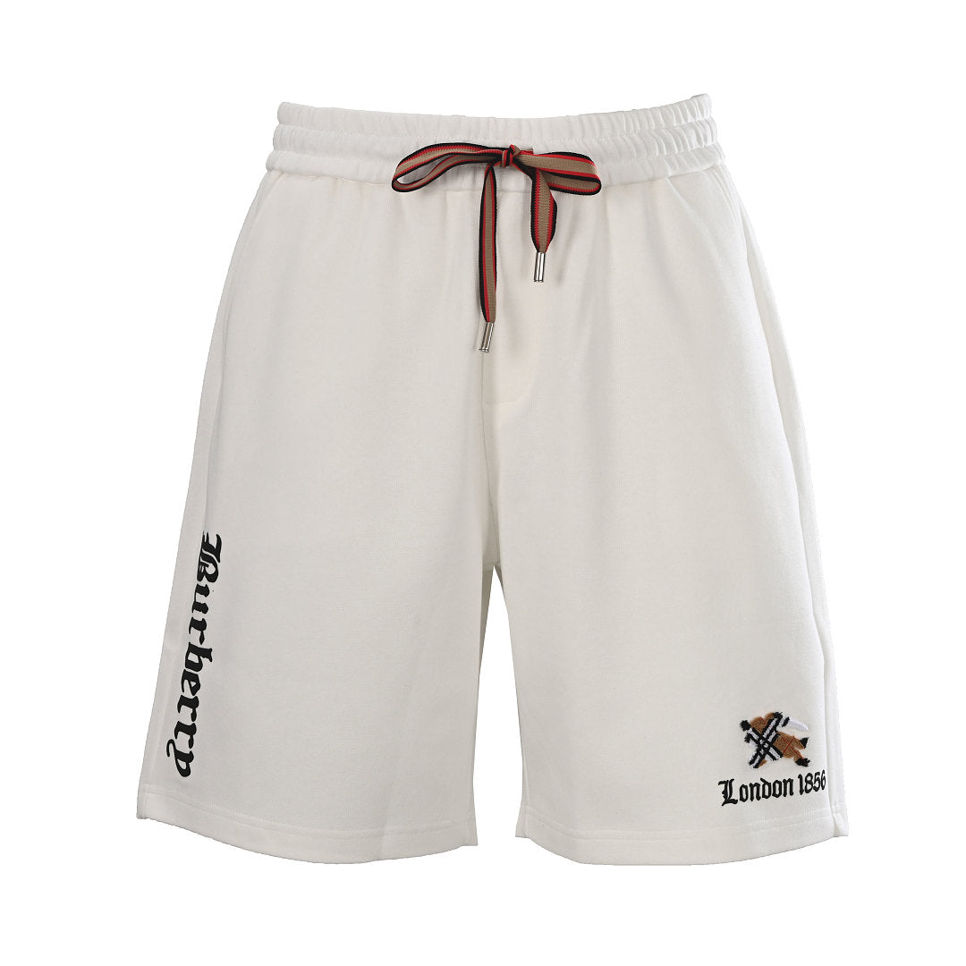 Burberry Check and Equestrian Knight Motif Terry-Stitch Shorts
