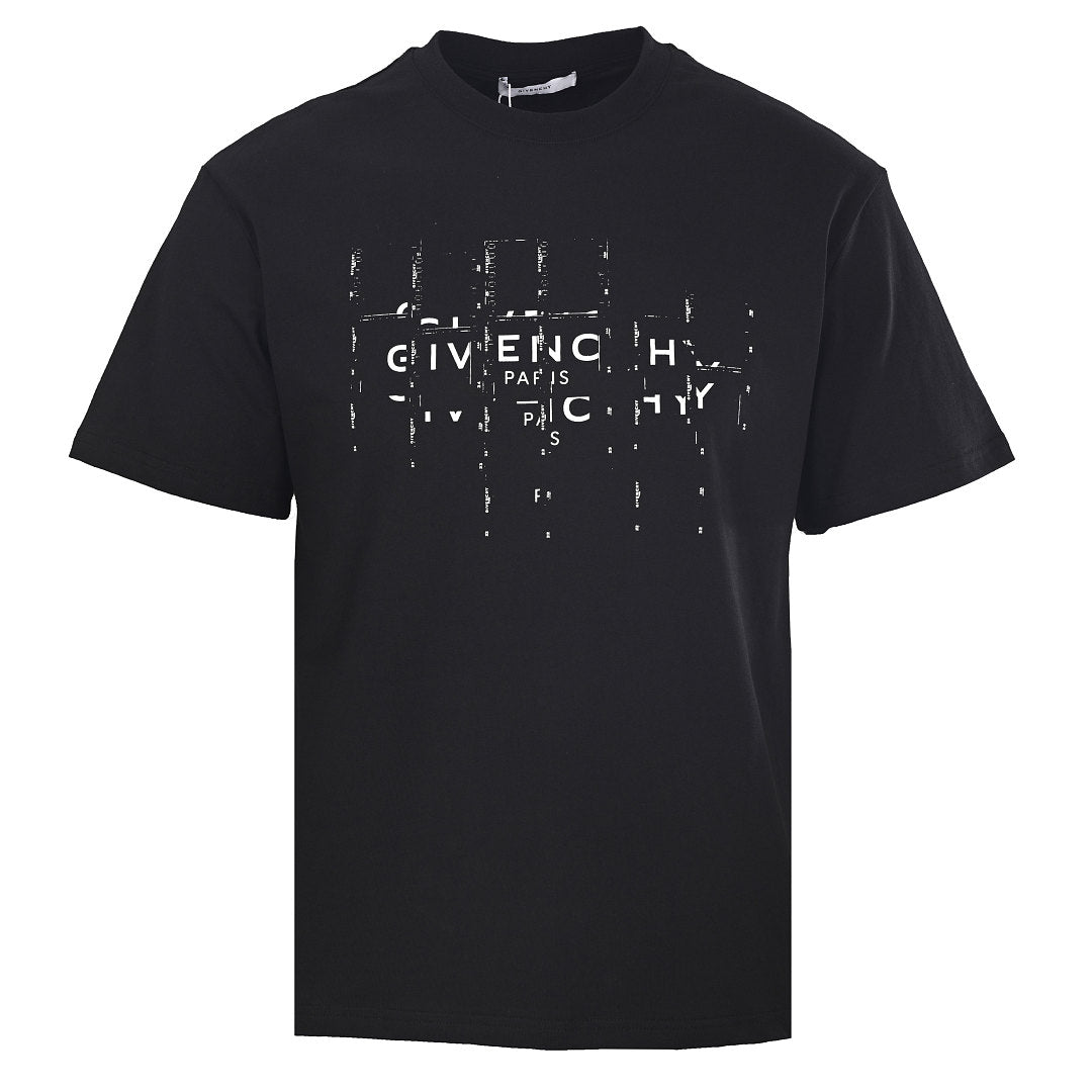 Givenchy Paris Double Logo Glitch Oversized T-Shirt – Black