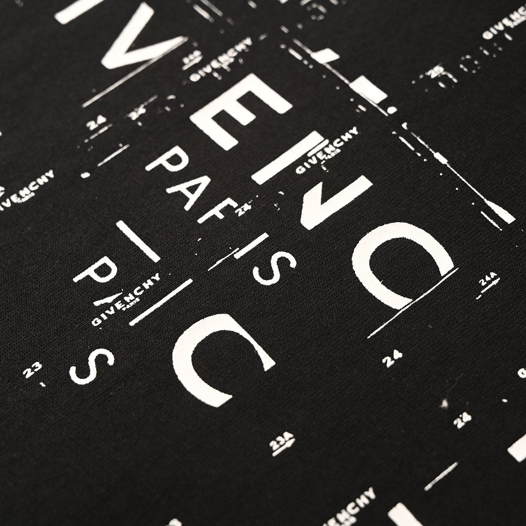 Givenchy Paris Double Logo Glitch Oversized T-Shirt – Black