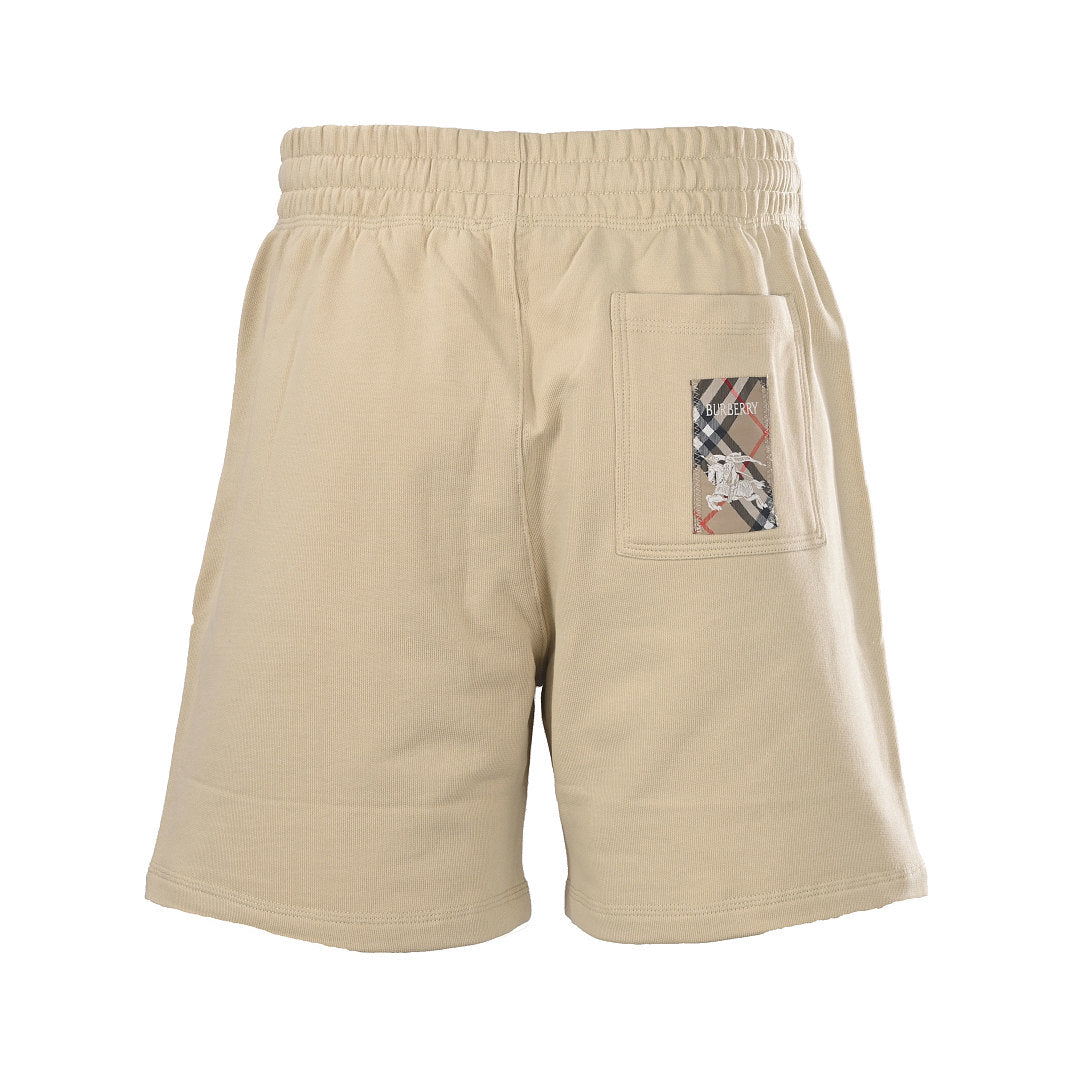 Burberry Shorts with Check and Equestrian Knight Patch on Back Pocket