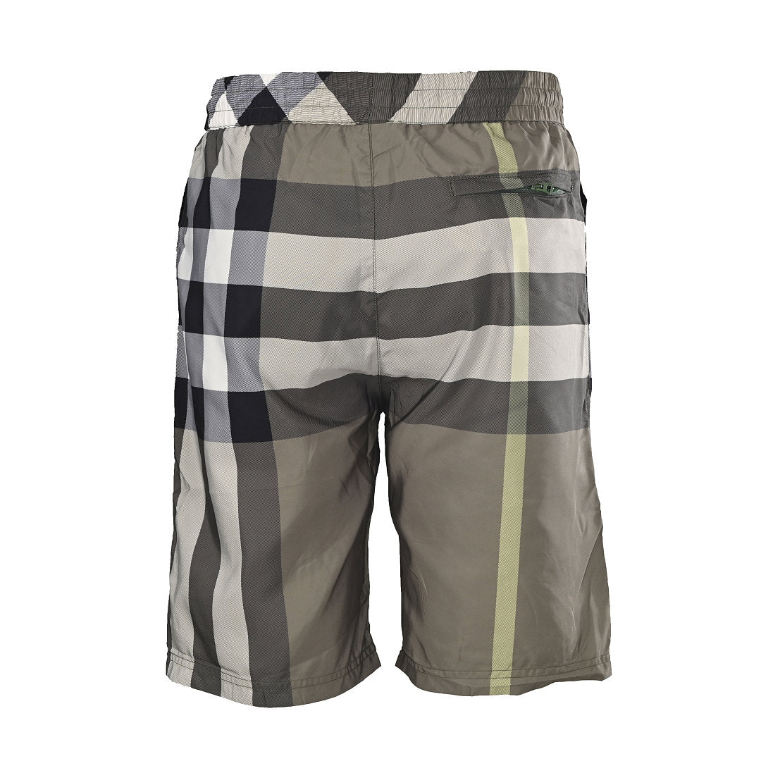 Burberry Check Drawstring Mesh-Lined Beach Shorts