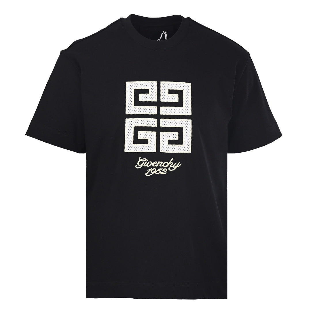 Givenchy 4G Logo 1952 Embroidered Patch Oversized T-Shirt – Black