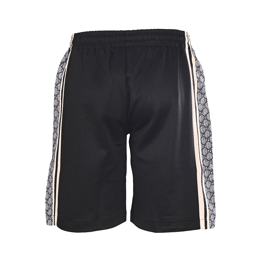 Gucci GG Monogram Jacquard Side Band Jersey Shorts – Black