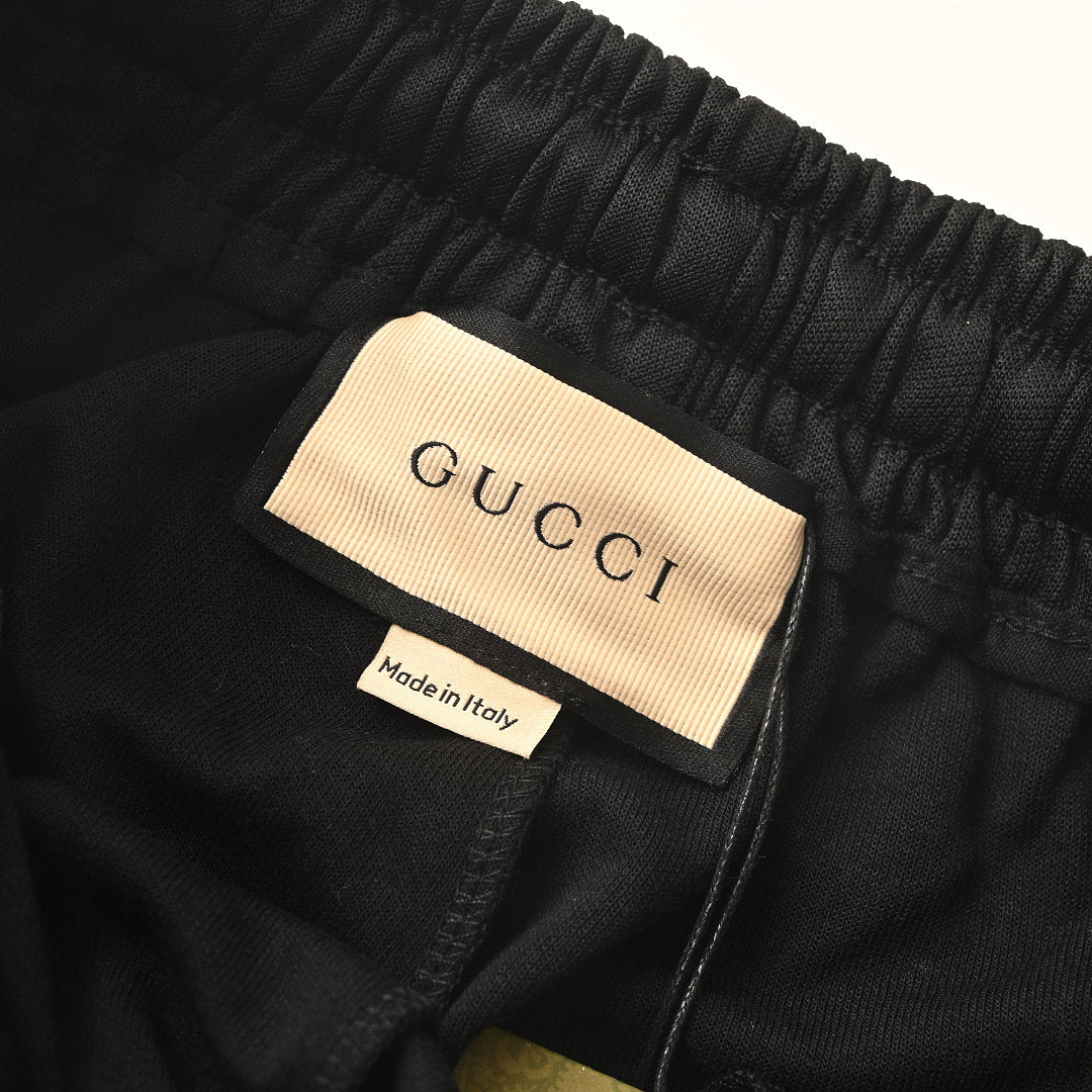 Gucci GG Monogram Jacquard Side Band Jersey Shorts – Black