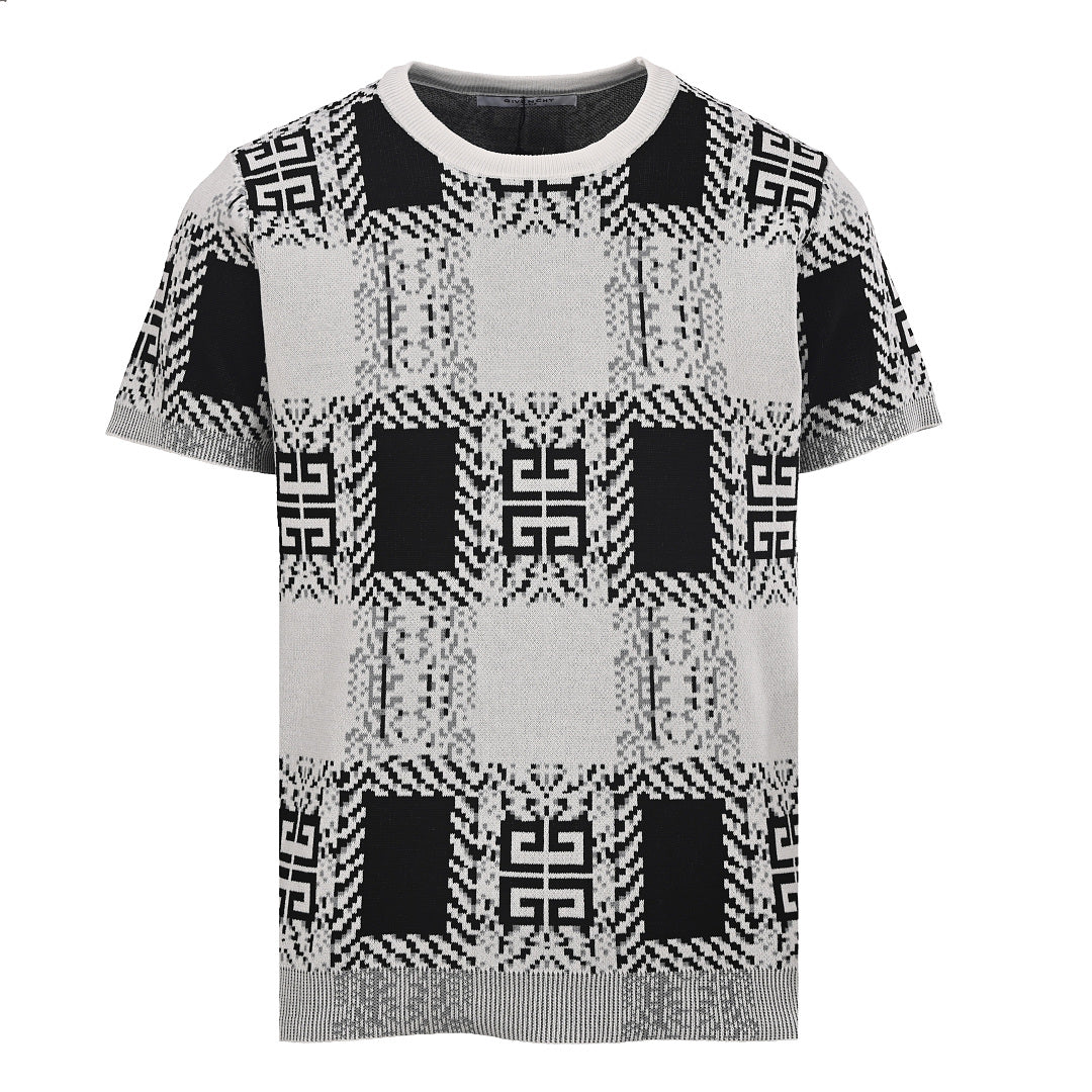 Givenchy 4G Monogram Jacquard Knit T-Shirt – Black & White
