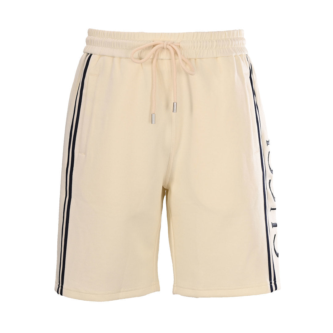 Gucci Script Logo Side Stripe Cotton Fleece Shorts – Off-White