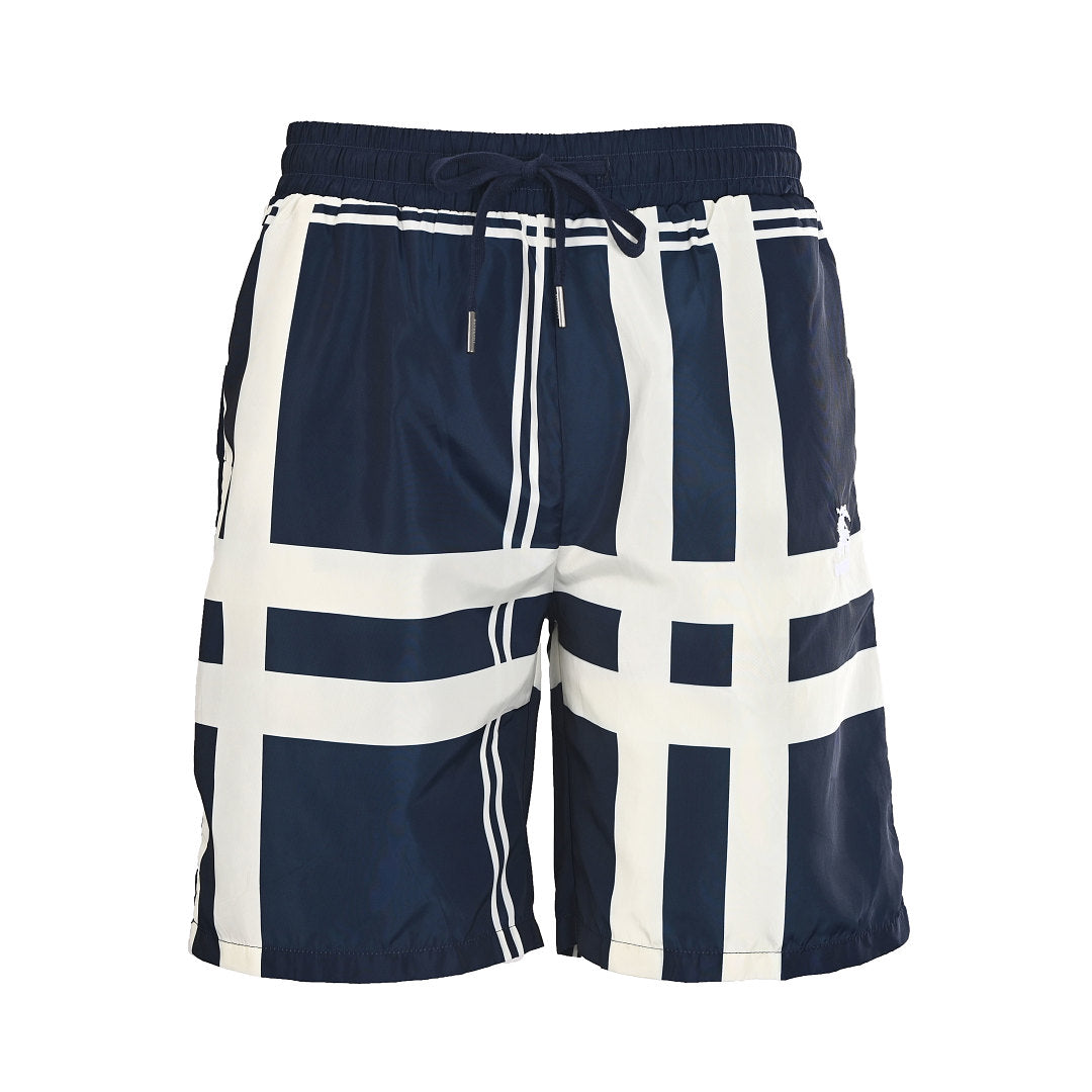 Burberry Checkered Equestrian Logo Beach Shorts