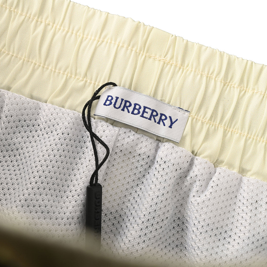 Burberry Checkered Equestrian Logo Beach Shorts
