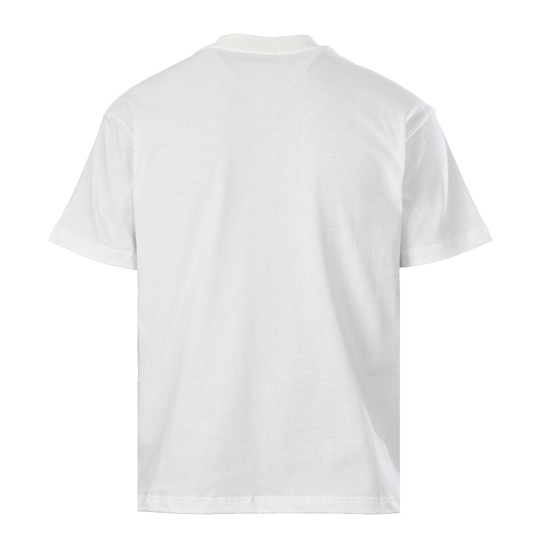 Fendi Roma FF Monogram Color-Block Print T-Shirt — White / Pink & Yellow