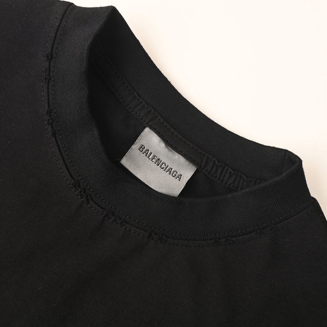 Balenciaga Gothic Metal Logo T-Shirt – Black