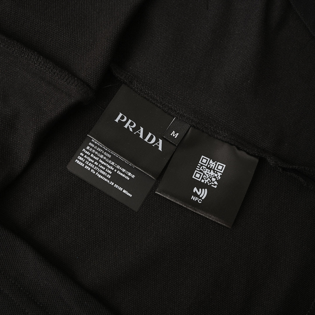 PRADA Oval Embroidery Short-Sleeve Polo Shirt