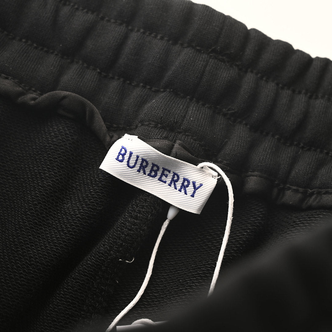 Burberry Side-Patterned Embroidered Horse Shorts