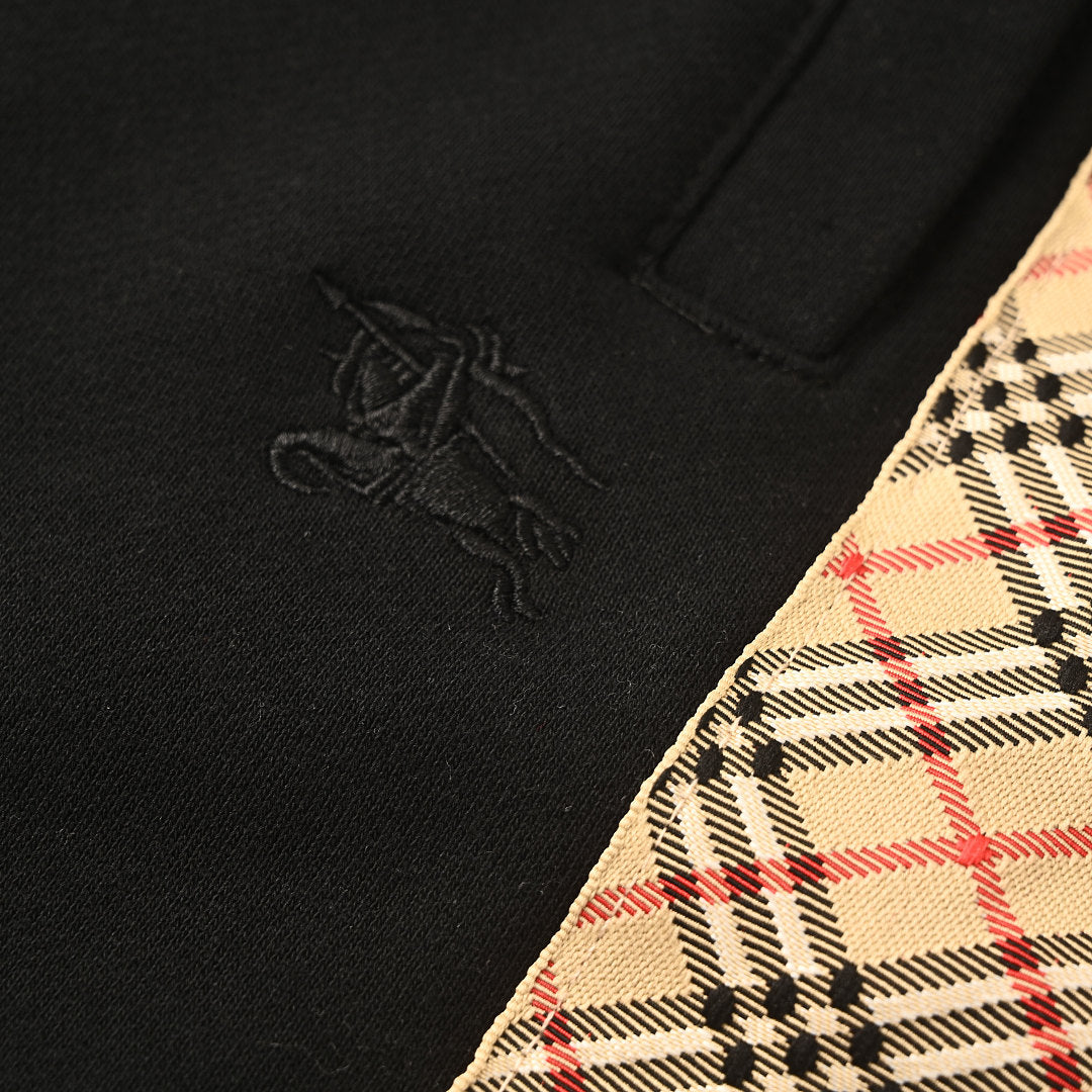 Burberry Side-Patterned Embroidered Horse Shorts
