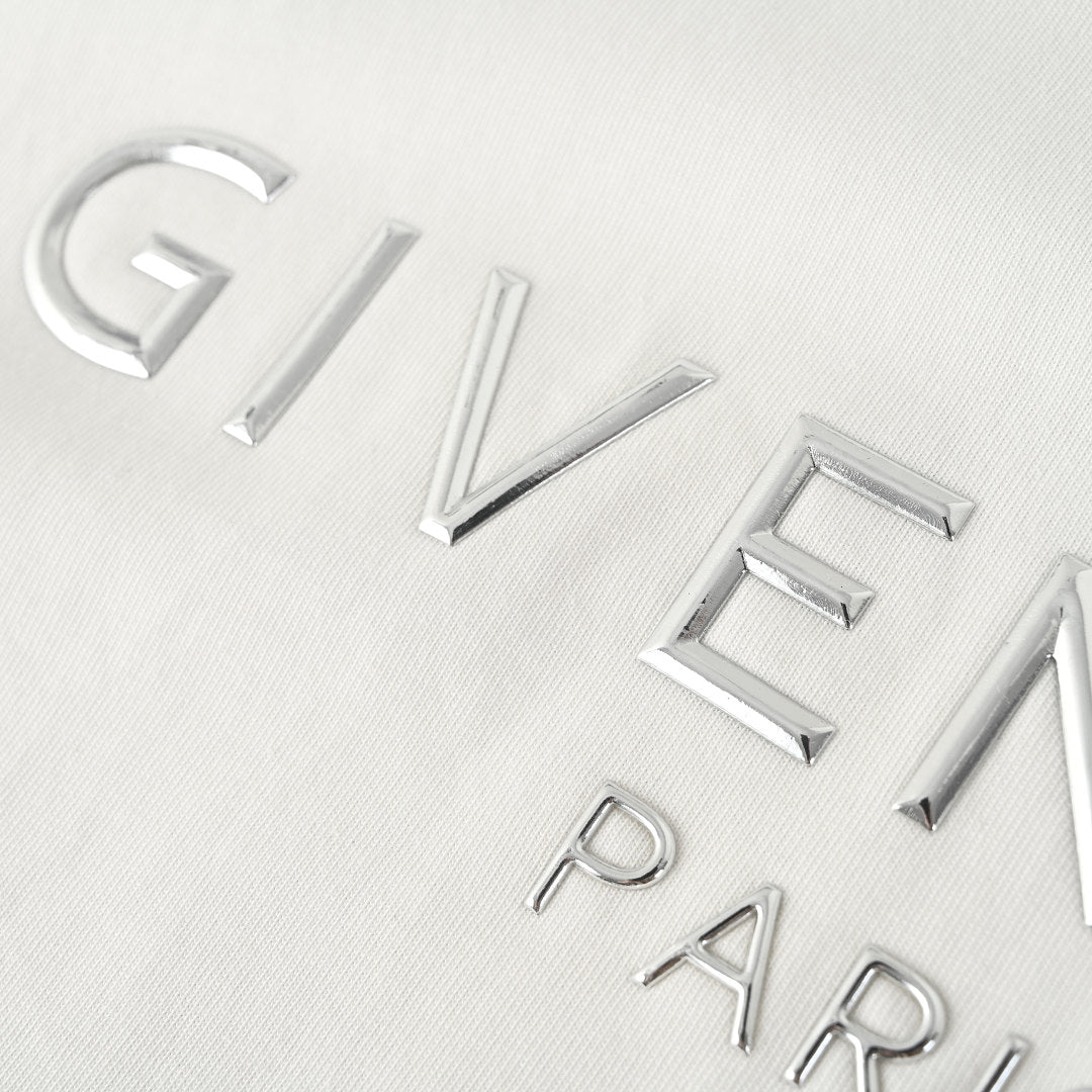 Givenchy Paris Embossed Logo Oversized T-Shirt – Light Grey