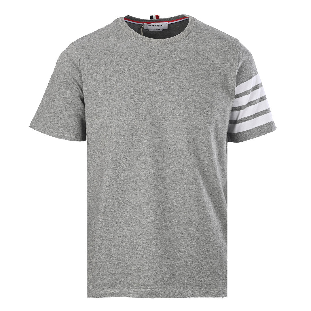 Thom Browne 4-Bar Stripe Sleeve T-Shirt – Medium Grey