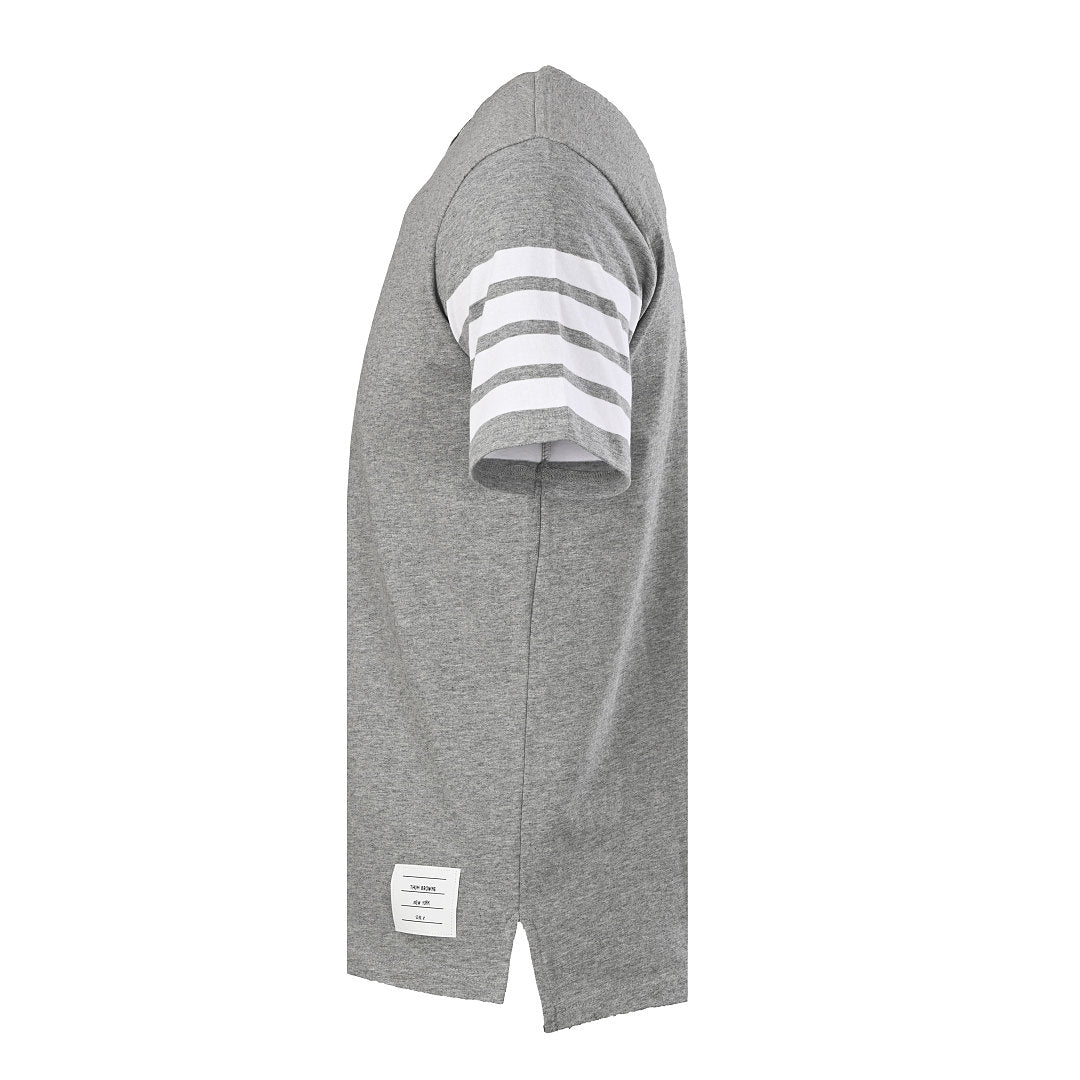 Thom Browne 4-Bar Stripe Sleeve T-Shirt – Medium Grey